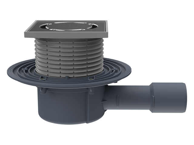 floor drain DN40/50 horizontal 123x123mm/115x115mm