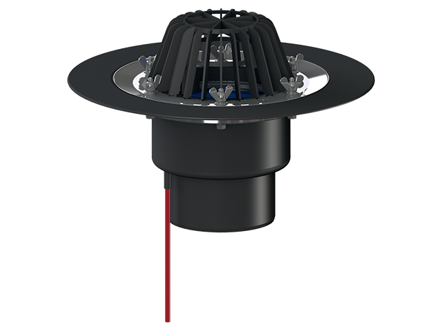 flat-roof drain DN125 with clamping ring, heated (10-30W/230V)