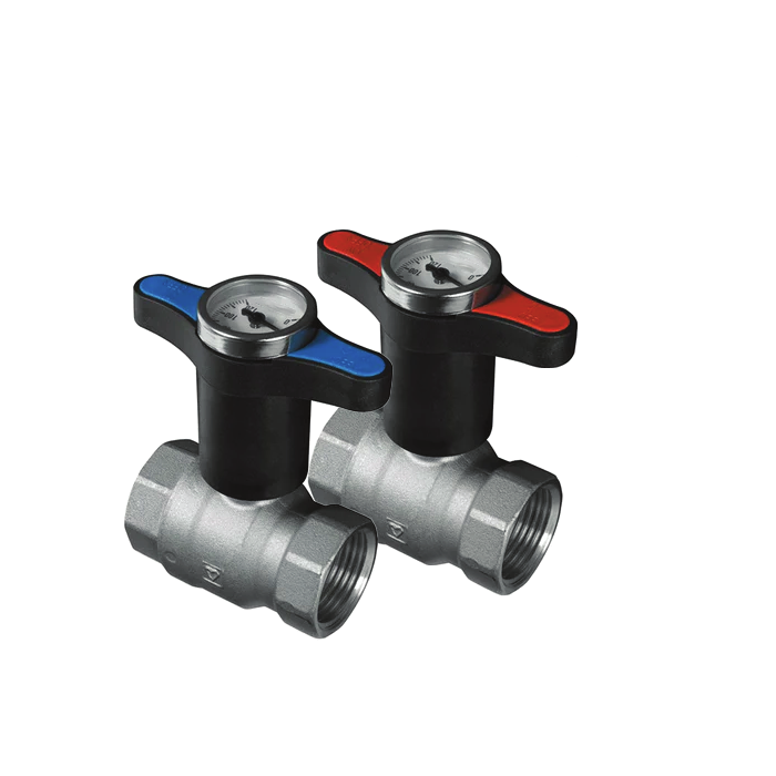 Warmex Valvule Sferike me Termometer 1" FF (Set x2)